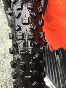 tire with missing knobs
